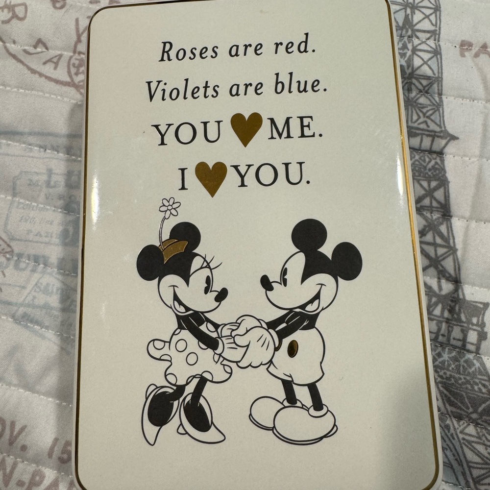 Disney Mickey and Minnie Love Ceramic Flower